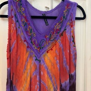 Colorful Embroidered Women's Dress